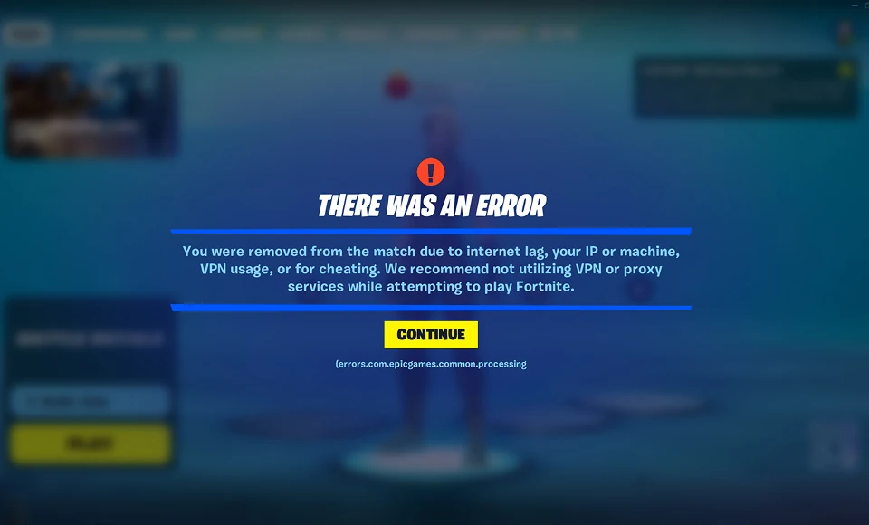 Fortnite banned screen